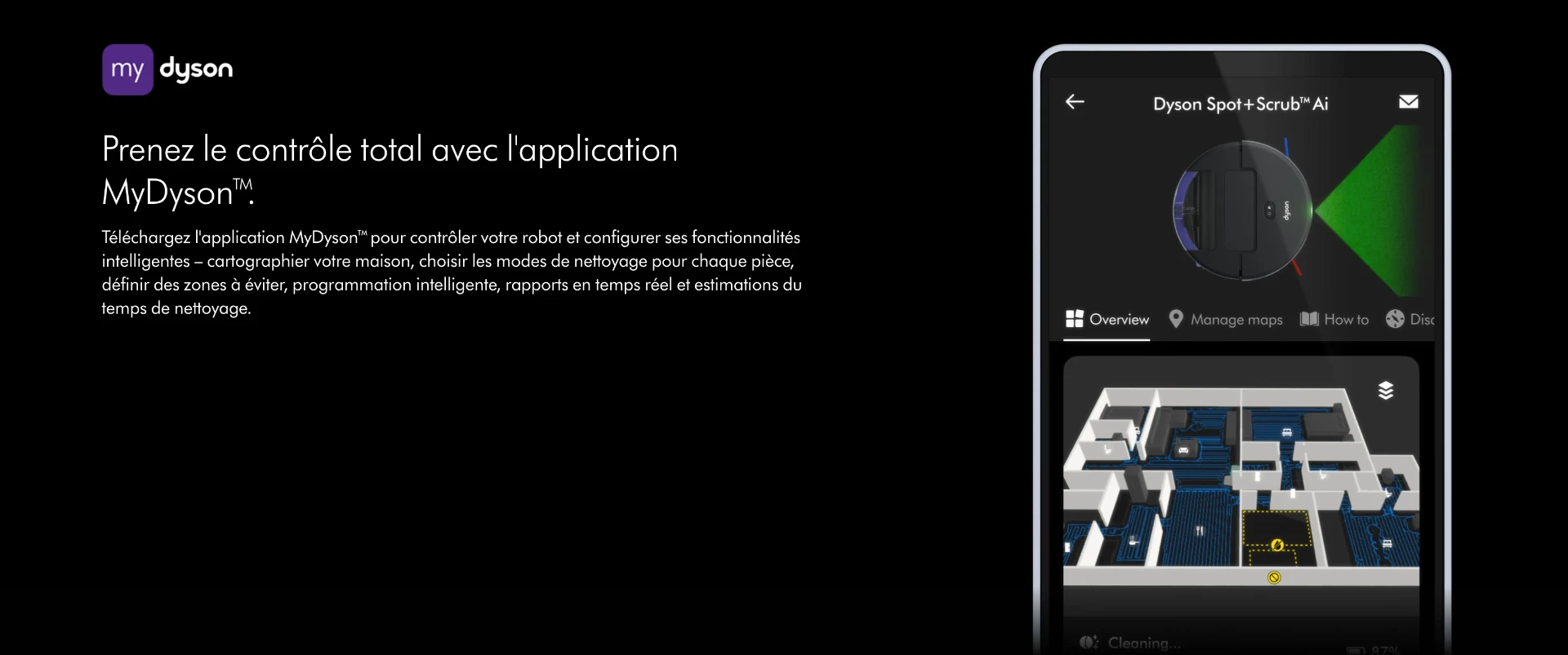 Pilotage du Dyson Spot+Scrub Ai avec l'application MyDyson