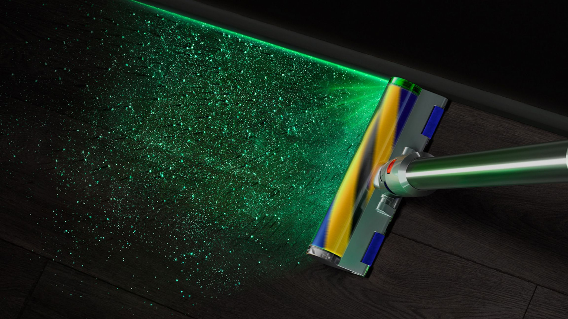 Laser Fluffy Optic™ révélant la poussière sur un sol dur