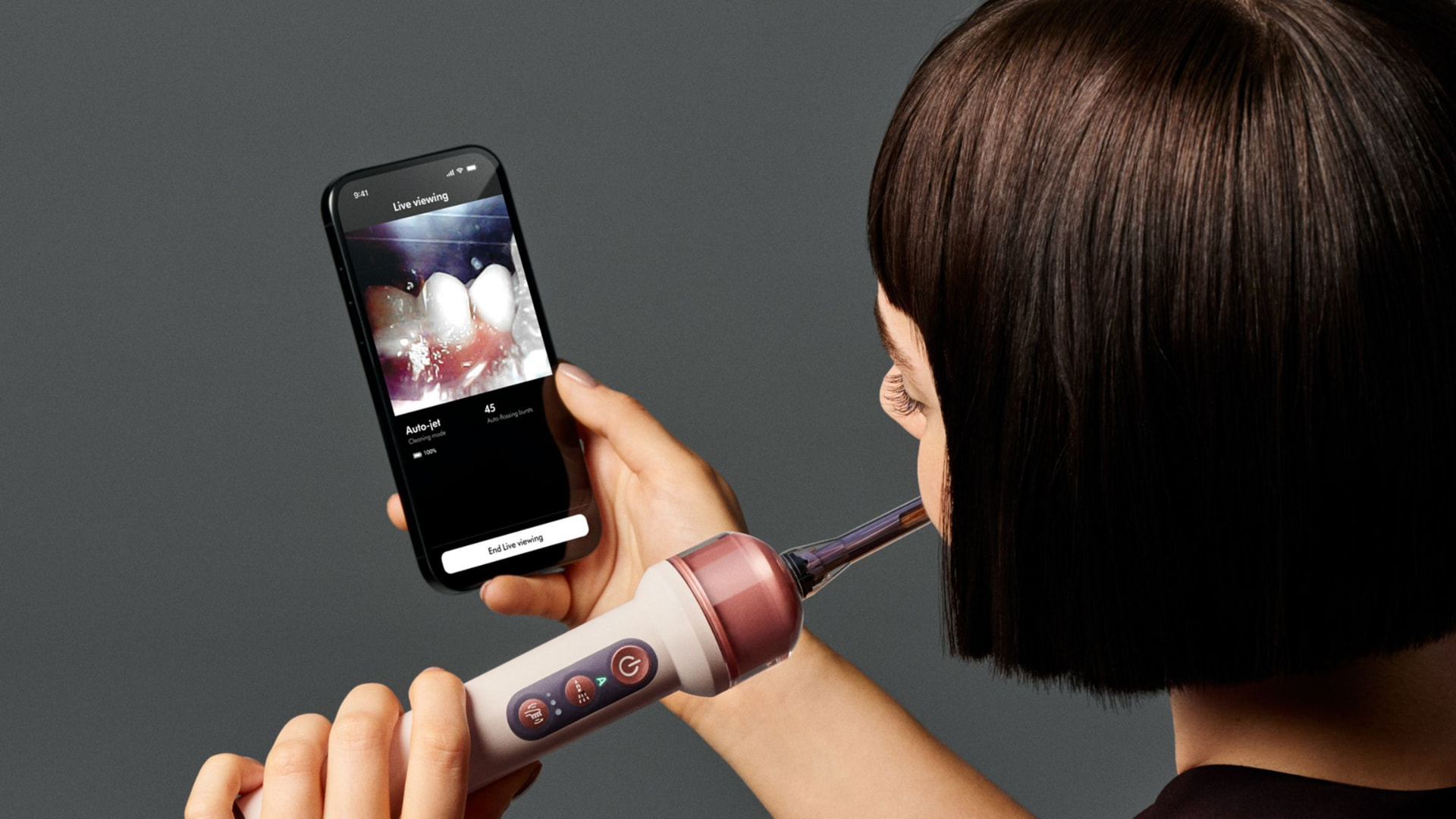 Visualisation en direct de la caméra intra-buccale dans l'application MyDyson™